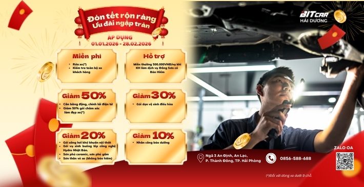 Đón tết rộn ràng cùng xưởng dịch vụ Bitcar Hải Dương